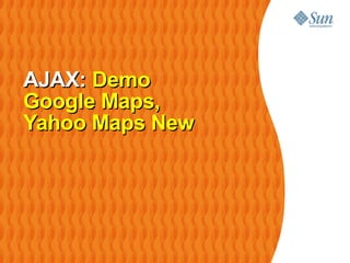 AJAX: Demo
Google Maps,
Yahoo Maps New
 