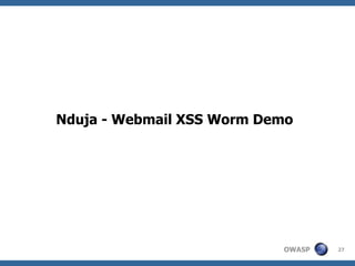Nduja - Webmail XSS Worm Demo 