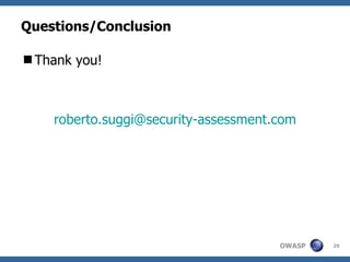 Questions/Conclusion ,[object Object],[object Object]