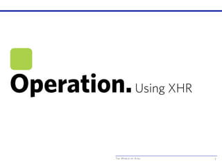 The World of Ajax
Operation.Using XHR
3
 