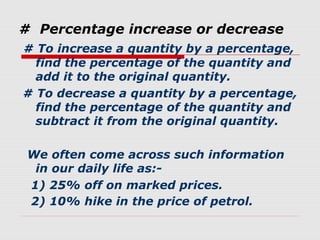 comparing quantities class 8 | PPT