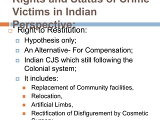 The Rights of Crime Victims In Indian Criminal Justice System | PPTX