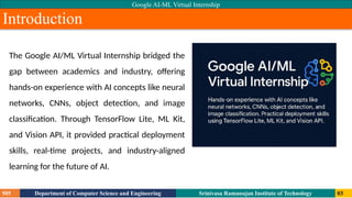 Google ai ml virtual internship report of A | PPTX