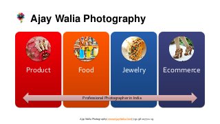 Ajay Walia Photography

Product

Food

Jewelry

Professional Photographer in India

Ajay Walia Photography ( www.AjayWalia.Com) | +91 98 10 77 11 19

Ecommerce

 
