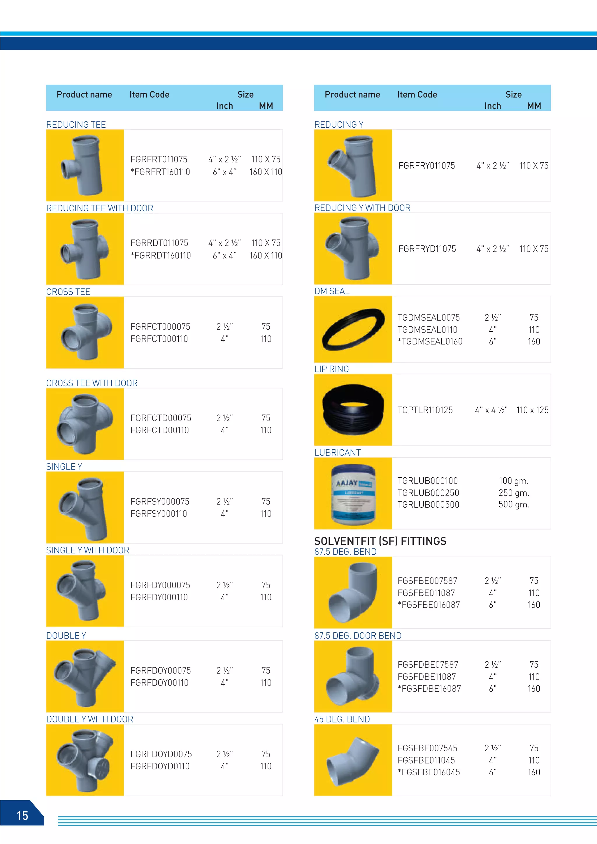 Ajay drainline catalogue swr pipes and fittings sewage pipes and