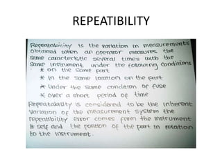 REPEATIBILITY
 