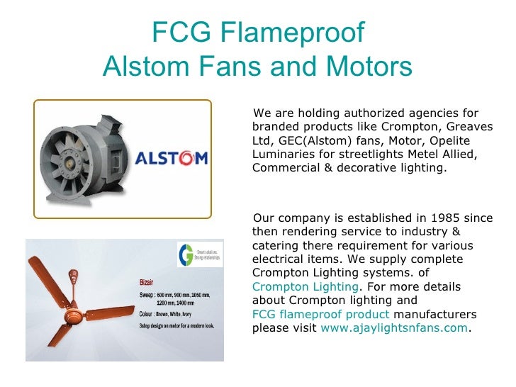 Alstom Fans and Motors, FCG Flameproof