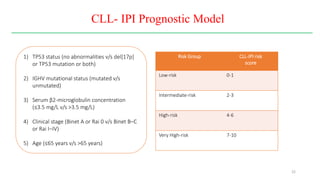 Ipi Risk Prognostication of Chronic Lymphocytic Leukemia: IPI | PPTX