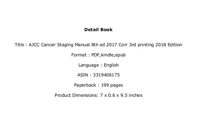P D F Book Library Ajcc Cancer Staging Manual 8th Ed 2017 Corr 3r