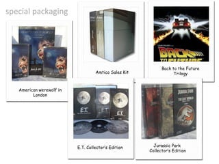 special packaging Back to the Future Trilogy American werewolf in London Amtico Sales Kit E.T. Collector’s Edition Jurassic Park  Collector’s Edition 