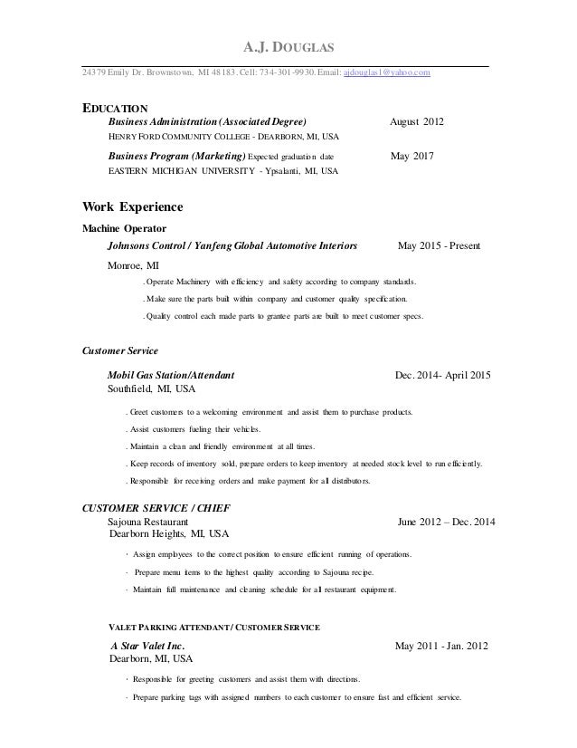 aj douglas official resume official resume