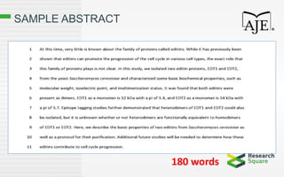 SAMPLE ABSTRACT
180 words
 