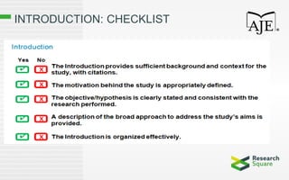 INTRODUCTION: CHECKLIST
 