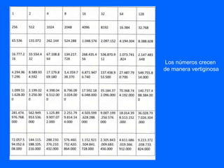 Los números crecen
de manera vertiginosa
 