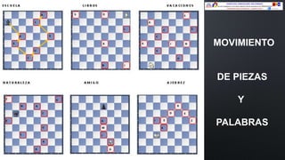 MOVIMIENTO
DE PIEZAS
Y
PALABRAS
 