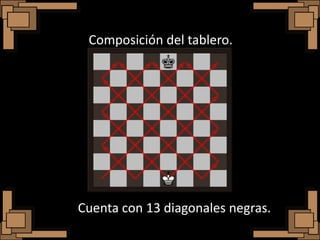 Composición del tablero.




Cuenta con 13 diagonales negras.
 