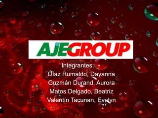 Integrantes:
- Díaz Rumaldo, Dayanna
- Guzmán Durand, Aurora
- Matos Delgado, Beatriz
- Valentín Tacunan, Evelyn
 