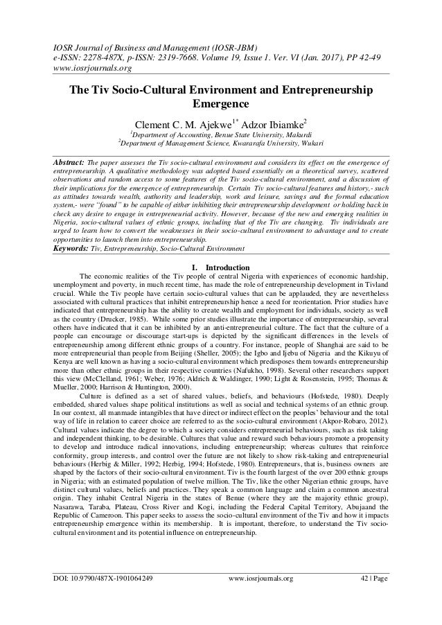 socio cultural environment of business pdf