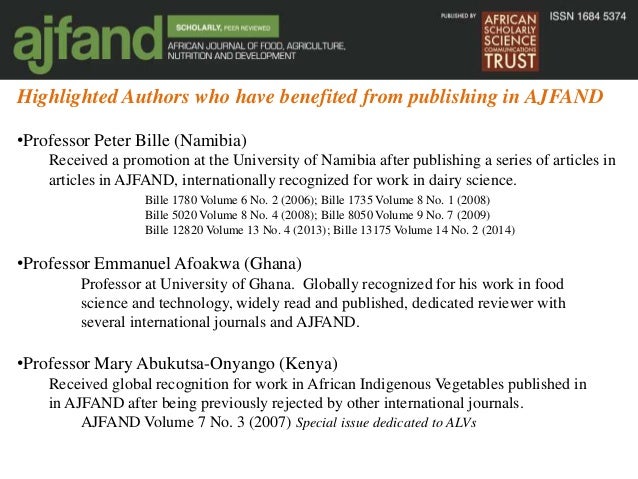 African Journal Of Food Science Impact Factor African Journal Of Food Science Impact Factor