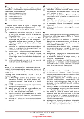 UnB/CESPE – TRE/BA


                                                      PROVA DISCURSIVA
•    Nesta prova, faça o que se pede, usando os espaços para rascunho indicados no presente caderno. Em seguida, transcreva o texto para
     o CADERNO DE TEXTO DEFINITIVO DA PROVA DISCURSIVA, nos locais apropriados, pois não serão avaliados
     fragmentos de texto escritos em locais indevidos.
•    Qualquer fragmento de texto além da extensão máxima de quarenta e cinco linhas será desconsiderado.
•    No caderno de texto definitivo, identifique-se apenas no cabeçalho da primeira página, pois não será avaliado texto que tenha
     qualquer assinatura ou marca identificadora fora do local apropriado.



                      Os indivíduos impulsionam o desempenho, as vantagens competitivas e o sucesso de longo prazo
           das organizações privadas ou públicas. Quando os integrantes estão focados nos objetivos estratégicos
           da organização na qual trabalham, os resultados aparecerão de maneira plena, em decorrência do elo
           entre comportamento organizacional e desempenho competente.




Tendo o texto acima caráter unicamente motivador, redija um texto dissertativo acerca do comportamento organizacional e da competência
no âmbito público. Ao elaborar seu texto, aborde, necessariamente, os seguintes aspectos:
          comportamento organizacional e suas influências no que se refere ao indivíduo, ao grupo e à organização;
          competência: conceito, tipologia e desenvolvimento humano;
          competência e os desafios para o alcance da excelência no serviço público.




%CTIQ  #PCNKUVC ,WFKEK¶TKQ   TGC #FOKPKUVTCVKXC                                                                                  

                                                      w ww.pciconcursos.com.br
 