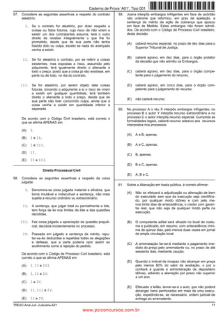 XP GHEDWH D SDUWLU GDV SHUJXQWDV FRQWLGDV DR ¿QDO GH
FDGD SDUWH H GH RXWUDV IRUPXODGDV HVSRQWDQHDPHQWH          3.   3HODV FDUDFWHUtVWLFDV TXH DSUHVHQWD R WH[WR p
pelos participantes.
         3DUD RV FDQGLGDWRV HVVH PDQXDO SRGH DWXDU             a)   XP UHODWyULR
FRPR IRQWH GH HVWtPXOR BBBB FDPSDQKDV GHVHQYRO                 b)   uma notícia.
vidas dentro de preceitos éticos e como alerta contra           c)   a apresentação de uma publicação.
D SUiWLFD GD FRUUXSomR HOHLWRUDO 0DV WDPEpP VHUYH              d)   uma dissertação argumentativa.
para ressaltar a importância de que suas assessorias            e)   XPD GHVFULomR REMHWLYD
VHMDP RULHQWDGDV SDUD R FRQKHFLPHQWR GHVVD OHL TXH
WDQWR WHP SURYRFDGR FDVVDo}HV PXLWDV YH]HV SRU IDOWD      4.   Assinale a alternativa em que a expressão prepo
GH FRPSUHHQVmR GR VHX FRQWH~GR $OpP GLVVR SRGH                sicionada não VHMD H[LJLGD SRU XP QRPH
FKDPDU D DWHQomR SDUD D SRVVLELOLGDGH GH XWLOL]DomR
GH LQVWUXPHQWRV OHJDLV DSWRV SDUD ID]HU FHVVDU DWRV GH          a) VREUH D EUHYH KLVWyULD GD /HL  ž SDUiJUDIR 