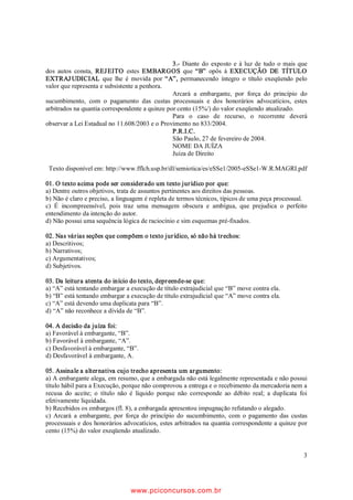 VH correta(s) apenas
    d)   )DYRULWRV
    e)   Carregar                                              a)   a I.
                                                               b)   a II.
20. 2V UHFXUVRV 0DSD GR 'RFXPHQWR H 0LQLDWXUDV VmR            c)   D ,,, H D ,9
    YLVXDOL]DGRV HP TXH PHQX GR 0LFURVRIW :RUG            d)   a I e a III.
                                                               e)   D ,, H D ,9
    a)   Inserir
    b)   Exibição
    c)   5HIHUrQFLDV
    d)   RUUHVSRQGrQFLDV
    e)   /DRXW GD 3iJLQD

                                                                                      Analista Judiciário - Área: Judiciária
                                                  5
                                      www.pciconcursos.com.br
 