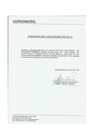 Atestado Capacidade Técnica