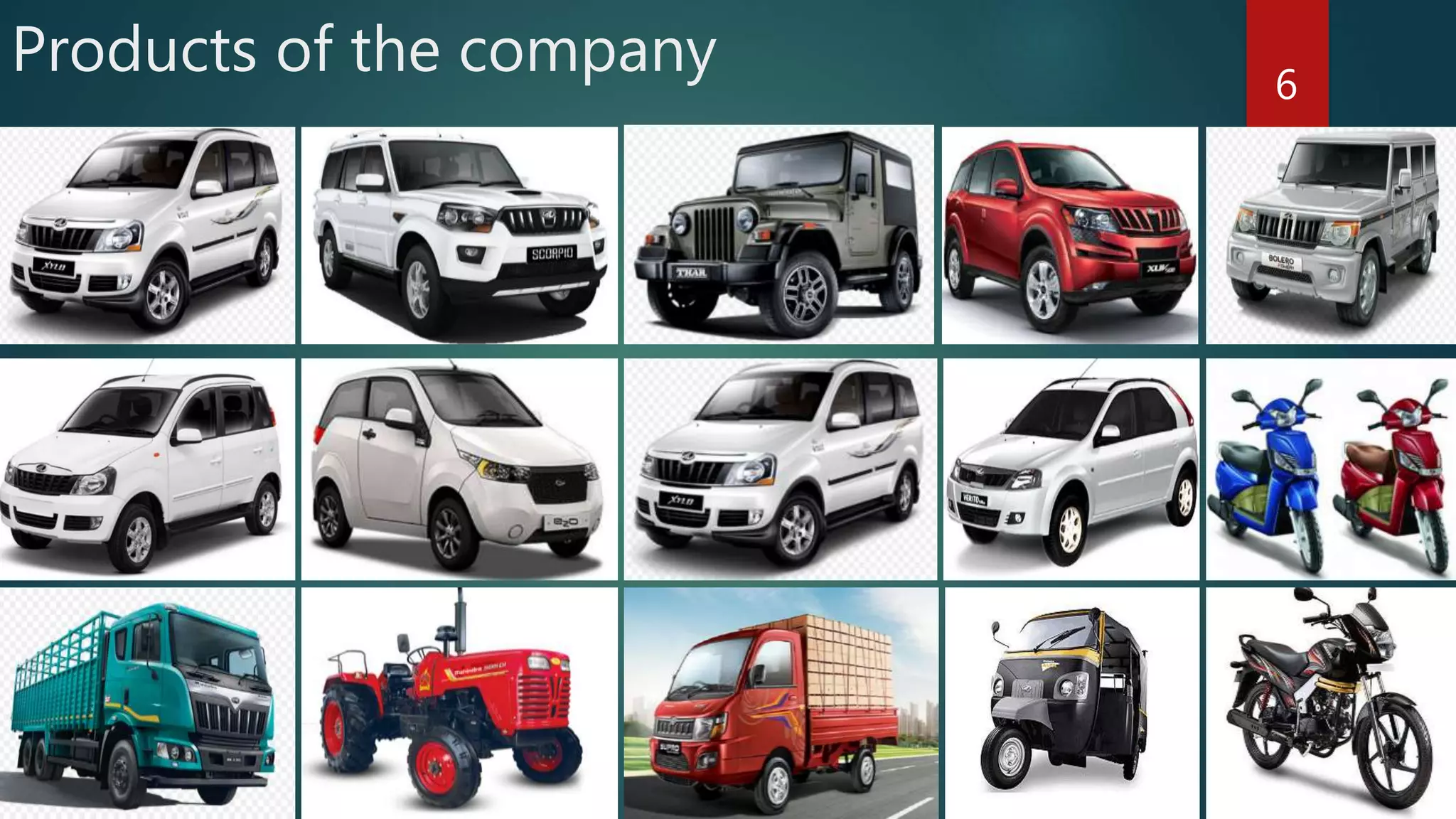 Products of the company 6
 