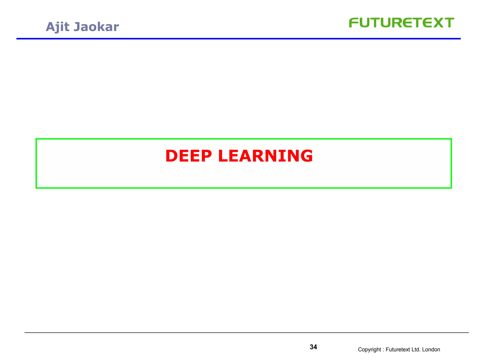 Copyright : Futuretext Ltd. London34
Ajit Jaokar
DEEP LEARNING
 