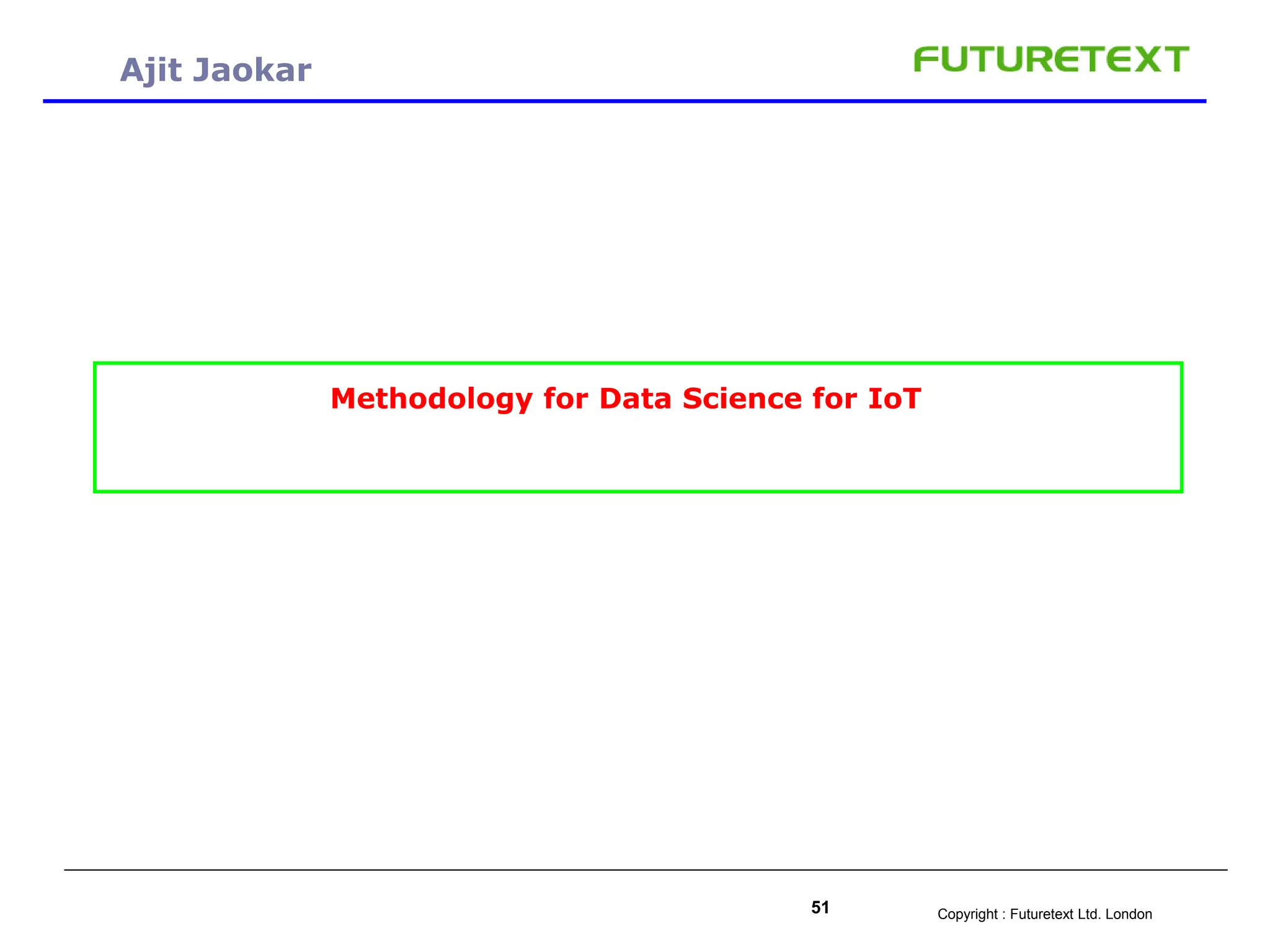 Copyright : Futuretext Ltd. London51
Ajit Jaokar
Methodology for Data Science for IoT
 