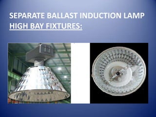 SEPARATE BALLAST INDUCTION LAMP
HIGH BAY FIXTURES:
 