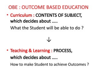 Outcome based education framework workflow | PPTX