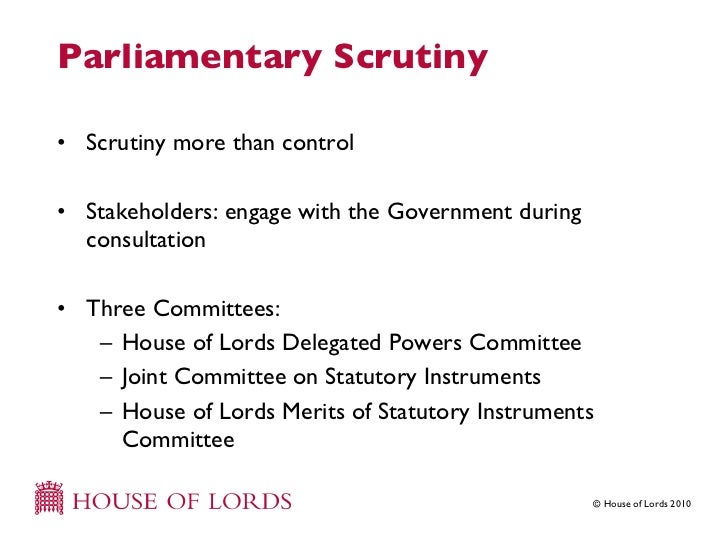 Understanding Secondary Legislation Delivered 29 October 2010