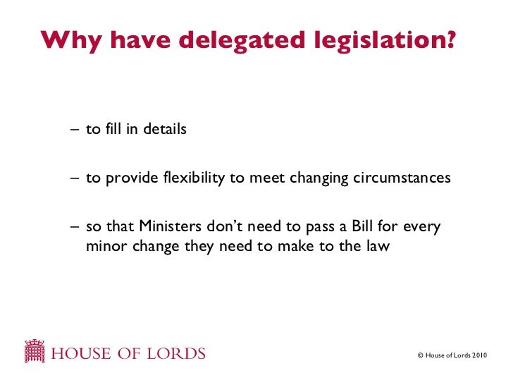 Understanding secondary legislation delivered 29 October 2010