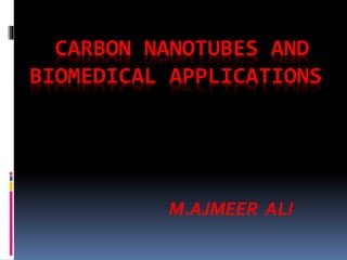 M.AJMEER ALI
CARBON NANOTUBES AND
BIOMEDICAL APPLICATIONS
 