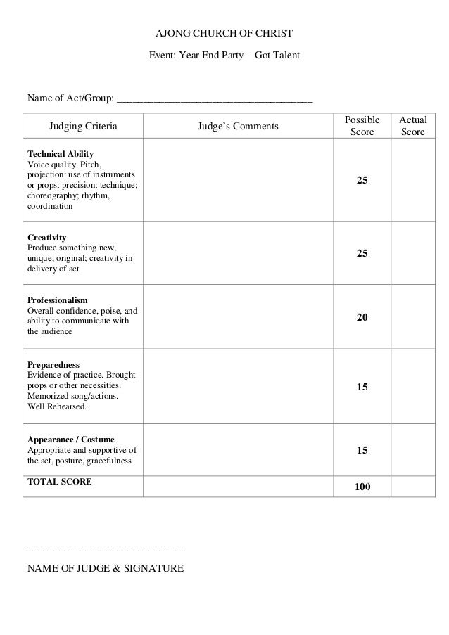 Criteria For Judging Template criteria-for-judging-template