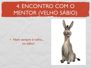 4. ENCONTRO COM O
MENTOR (VELHO SÁBIO)



Nem sempre é velho...
     ou sábio!
 
