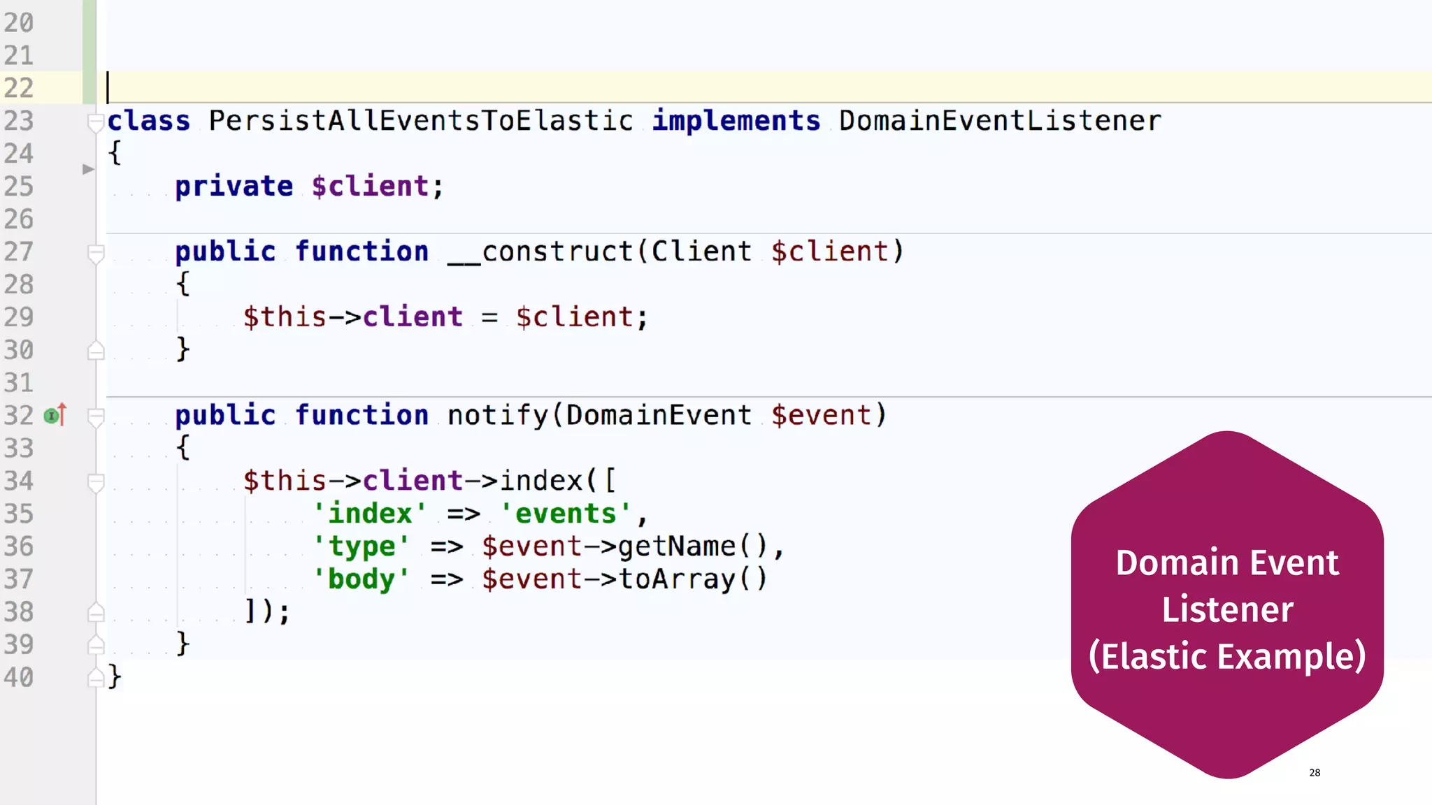 28 Domain Event Listener (Elastic Example) 