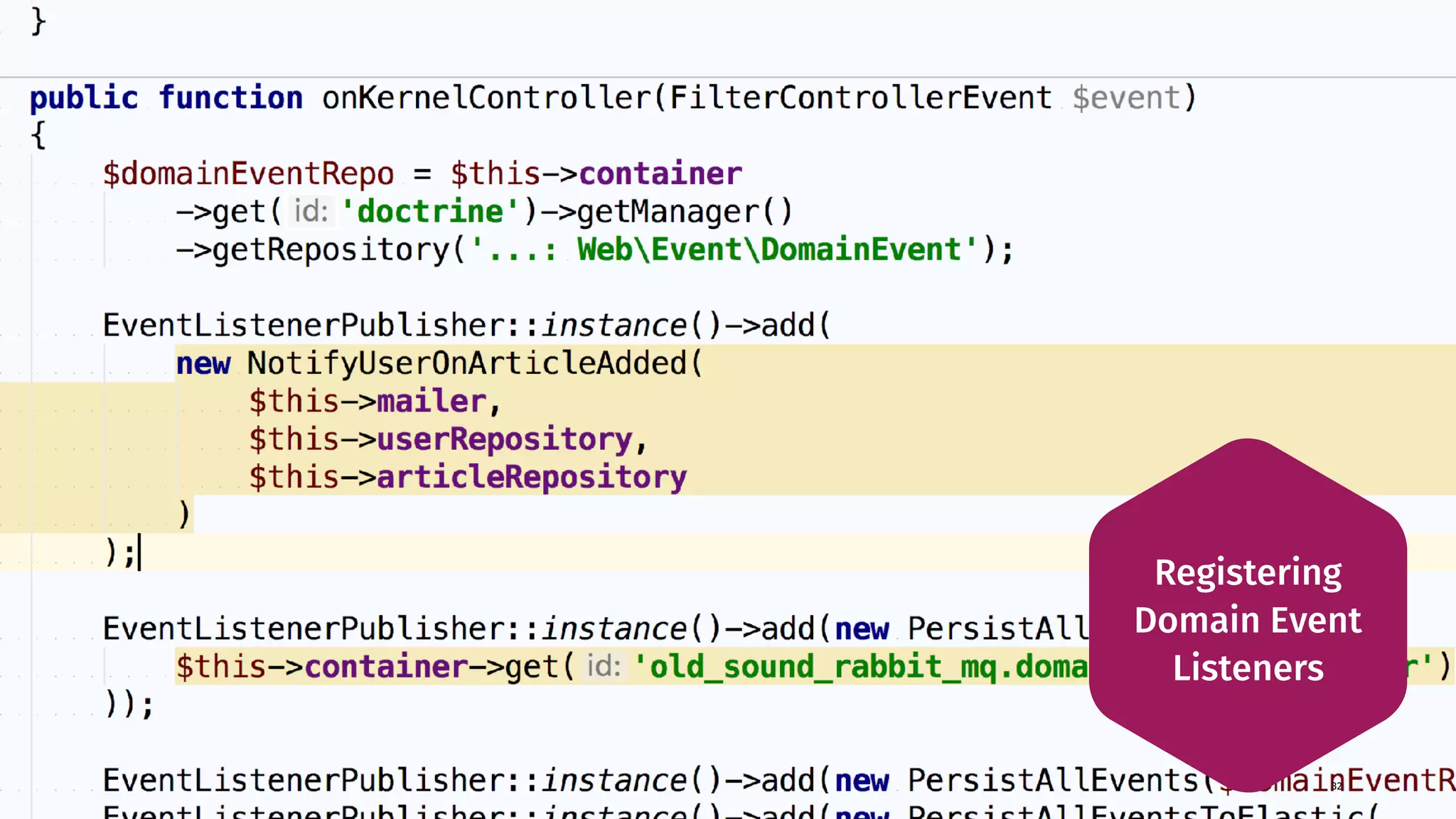 32 Registering Domain Event Listeners 