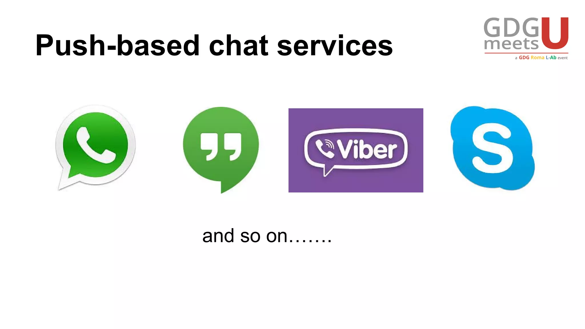 Push-based chat services
and so on…….
 