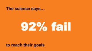 92% fail
The science says…
to reach their goals
 