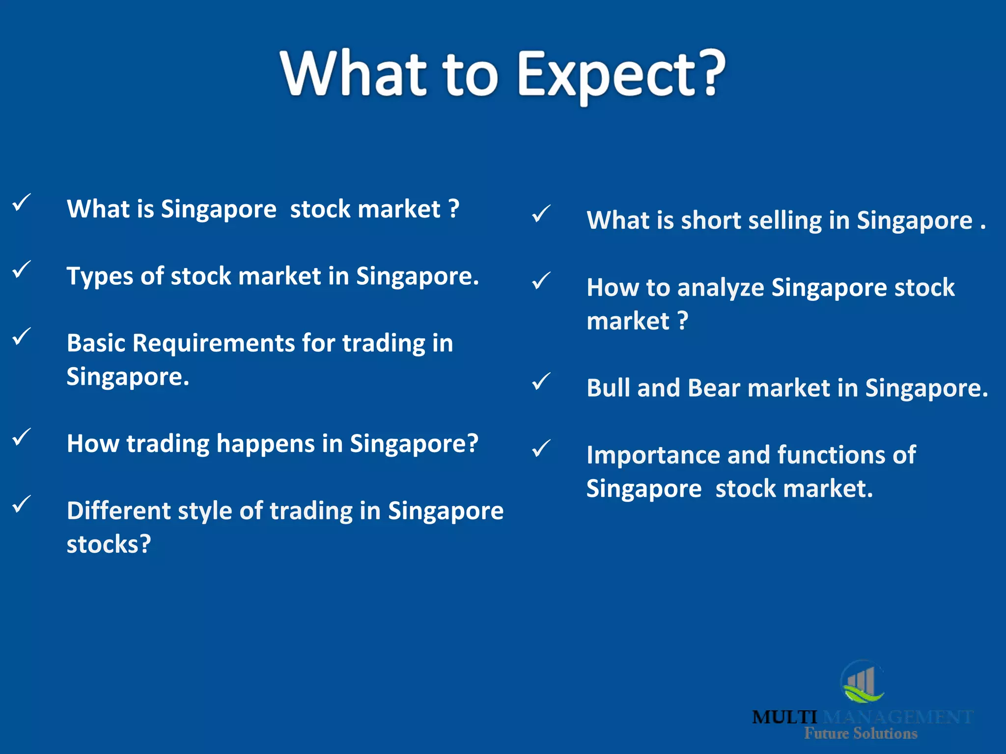 A journey to singapore stock market | PPT