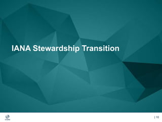 | 10| 10
IANA Stewardship Transition
 