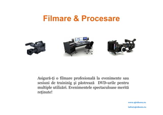 Asigură-ţi o filmare profesională la evenimente sau sesiuni de traininig şi păstrează-ţi DVD-urile pentru multiple utilizări.




                             Asigură-ţi o filmare profesională la evenimente sau
                             sesiuni de traininig şi păstrează DVD-urile pentru
                             multiple utilizări. Evenimentele spectaculoase merită
                             reţinute!

                                                                                                                                www.ajrshows.ro

                                                                                                                                info@ajrshows.ro
 
