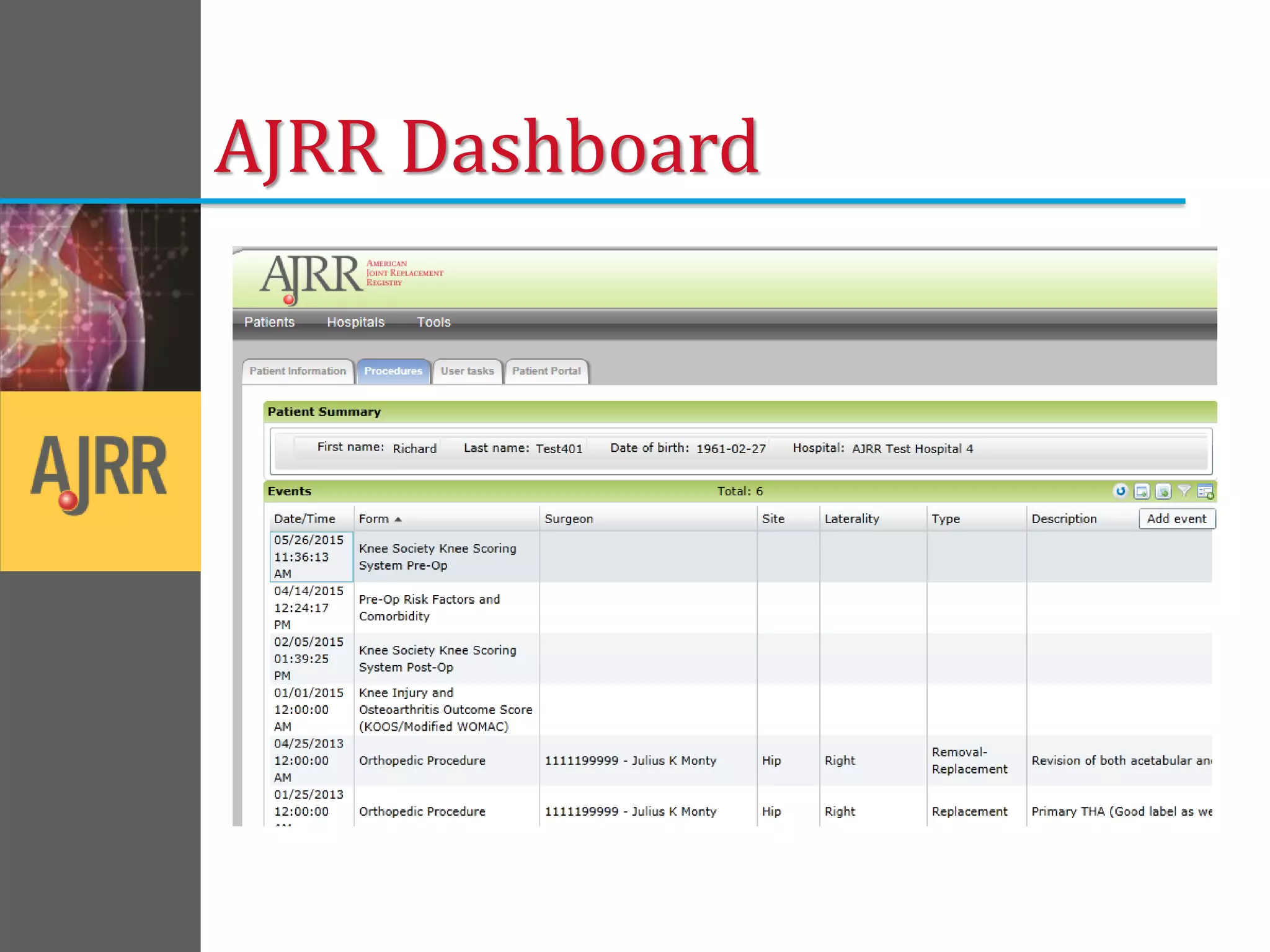 AJRR Dashboard
 