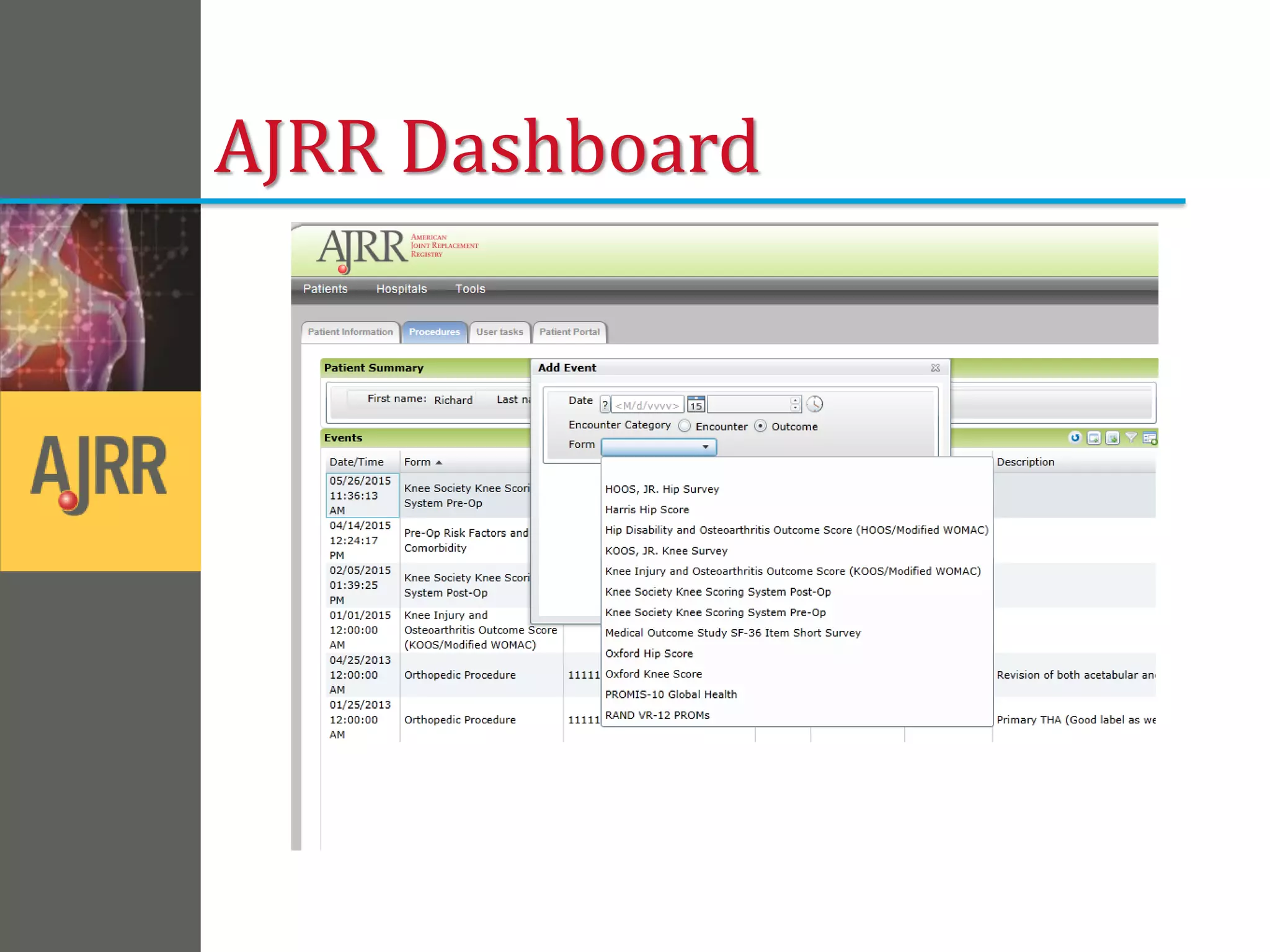AJRR Dashboard
 