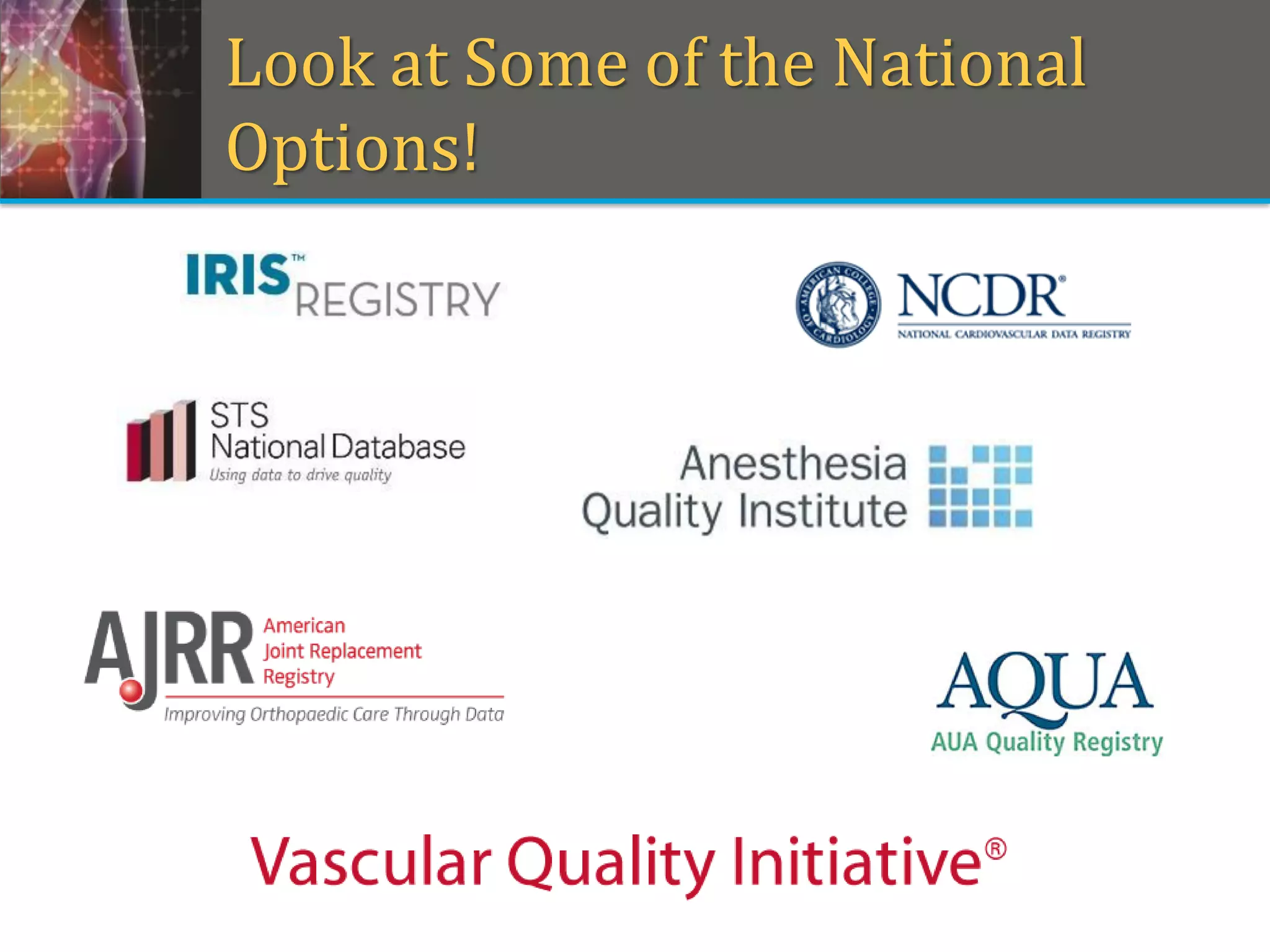 Look at Some of the National
Options!
 