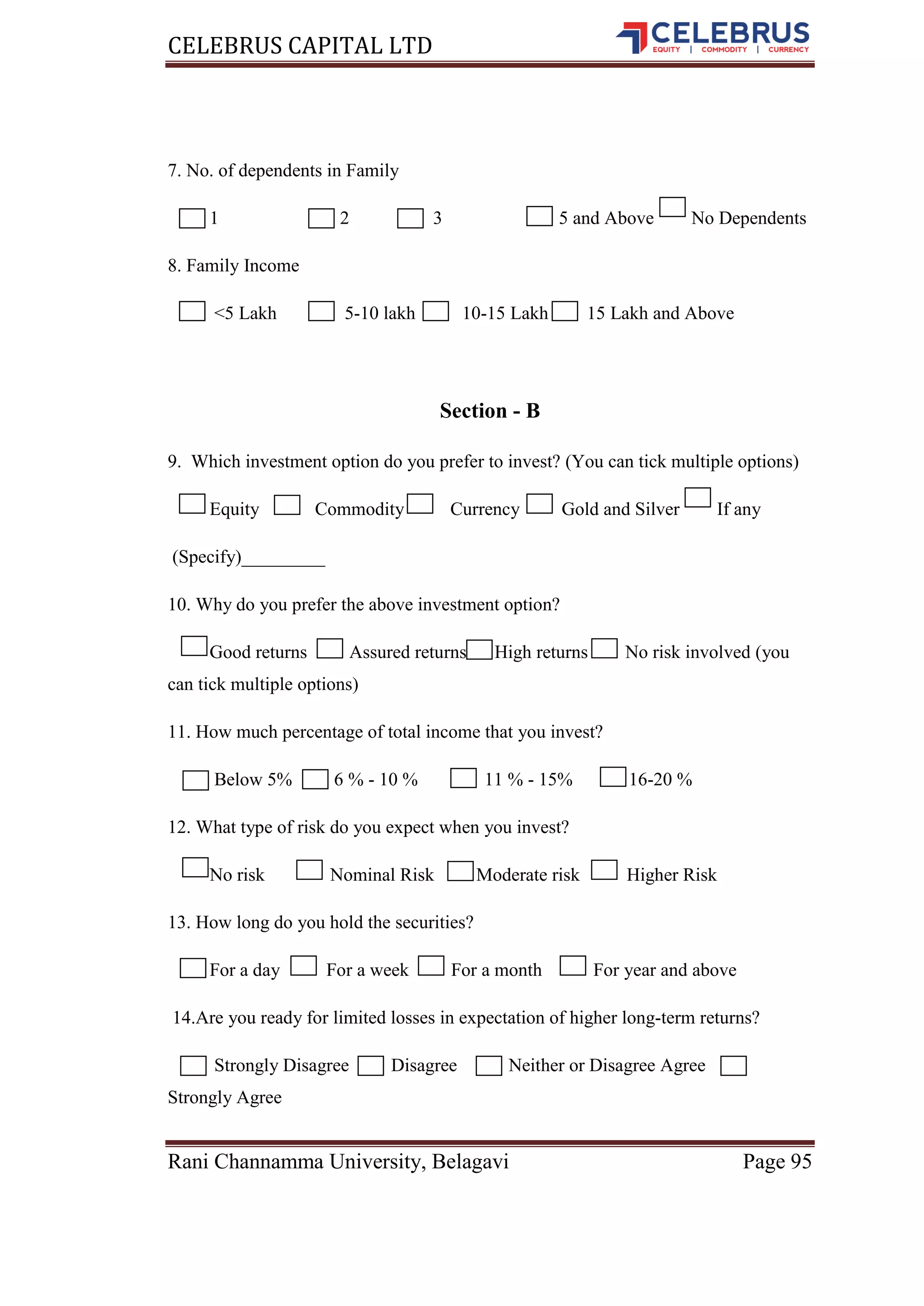 Investment Pattern on the basis of investors risk profile | PDF