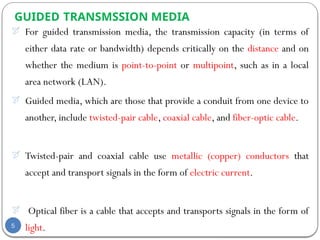 Chapter_3, introdution to data communication and transmission media | PPTX