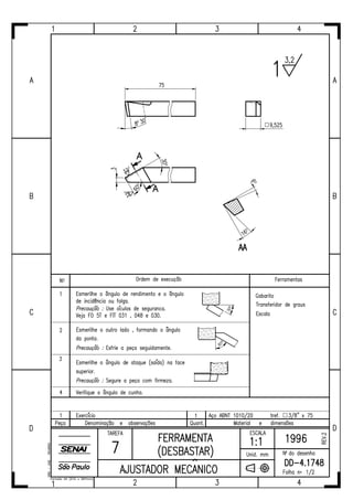 Ajustador mecânico tarefas